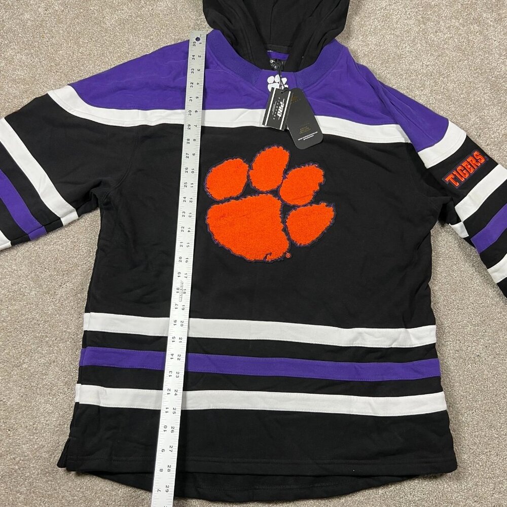 Pro Standard Mens Large Black Striped Clemson Tigers Football Hoodie NWT‎ - Picture 9 of 9